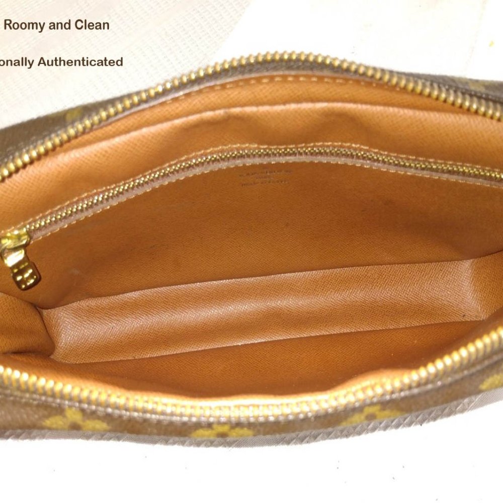 Louis Vuitton Brown Monogram Canvas Wristlet with Tan Accents - Picture 7 of 15